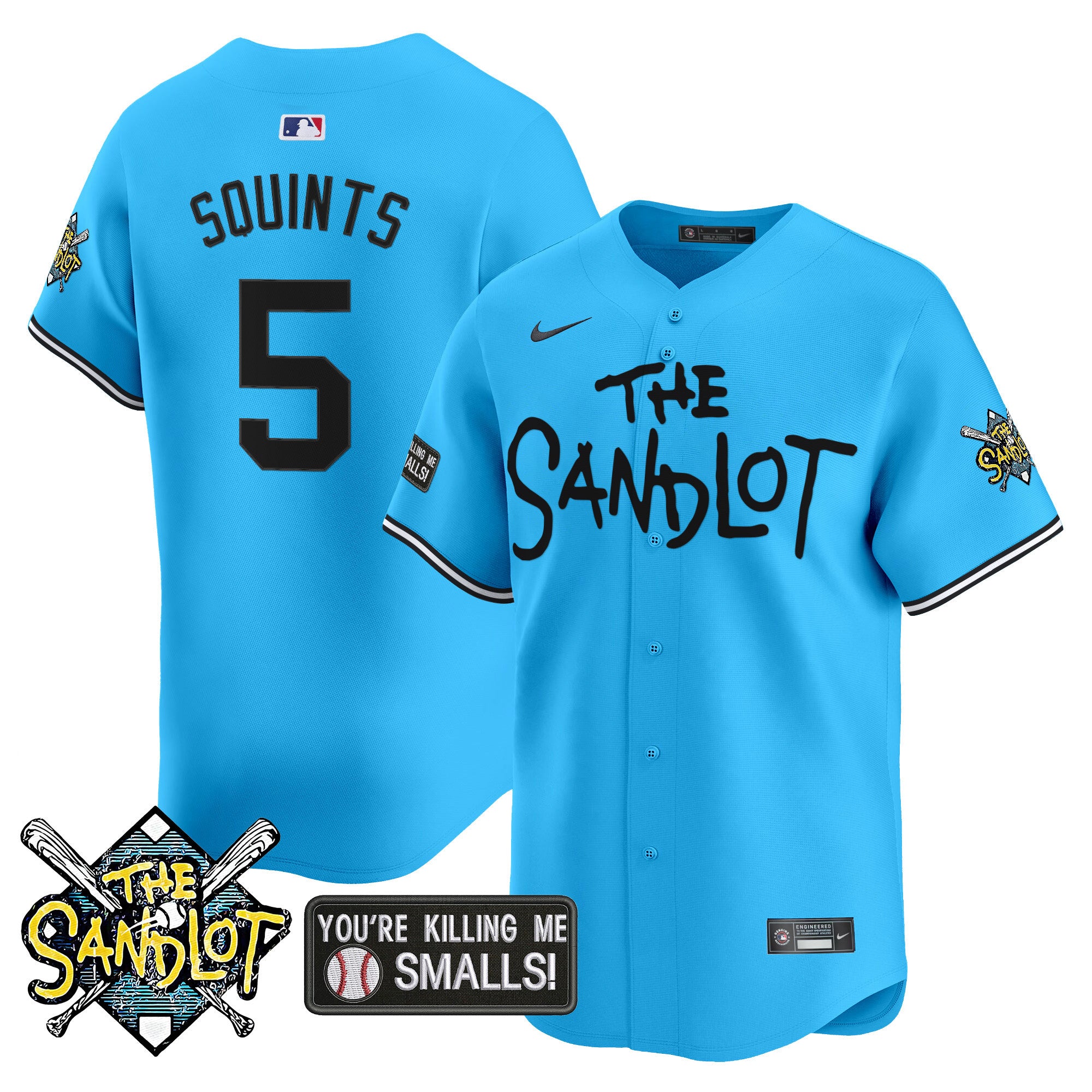 Men's The Sandlot Vapor Premier Limited Jersey - All Stitched - Light Blue, Squints