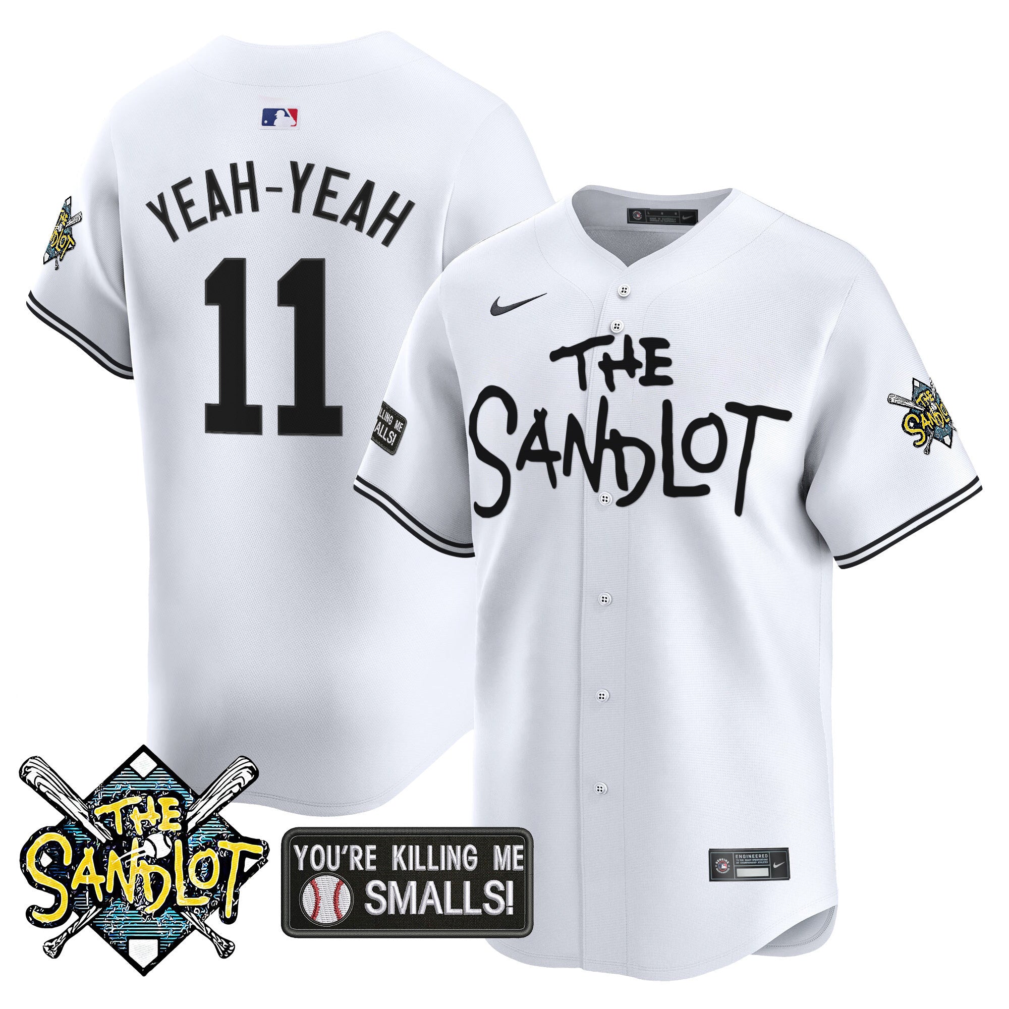 Men's The Sandlot Vapor Premier Limited Jersey - All Stitched - White, Alan Yeah-Yeah