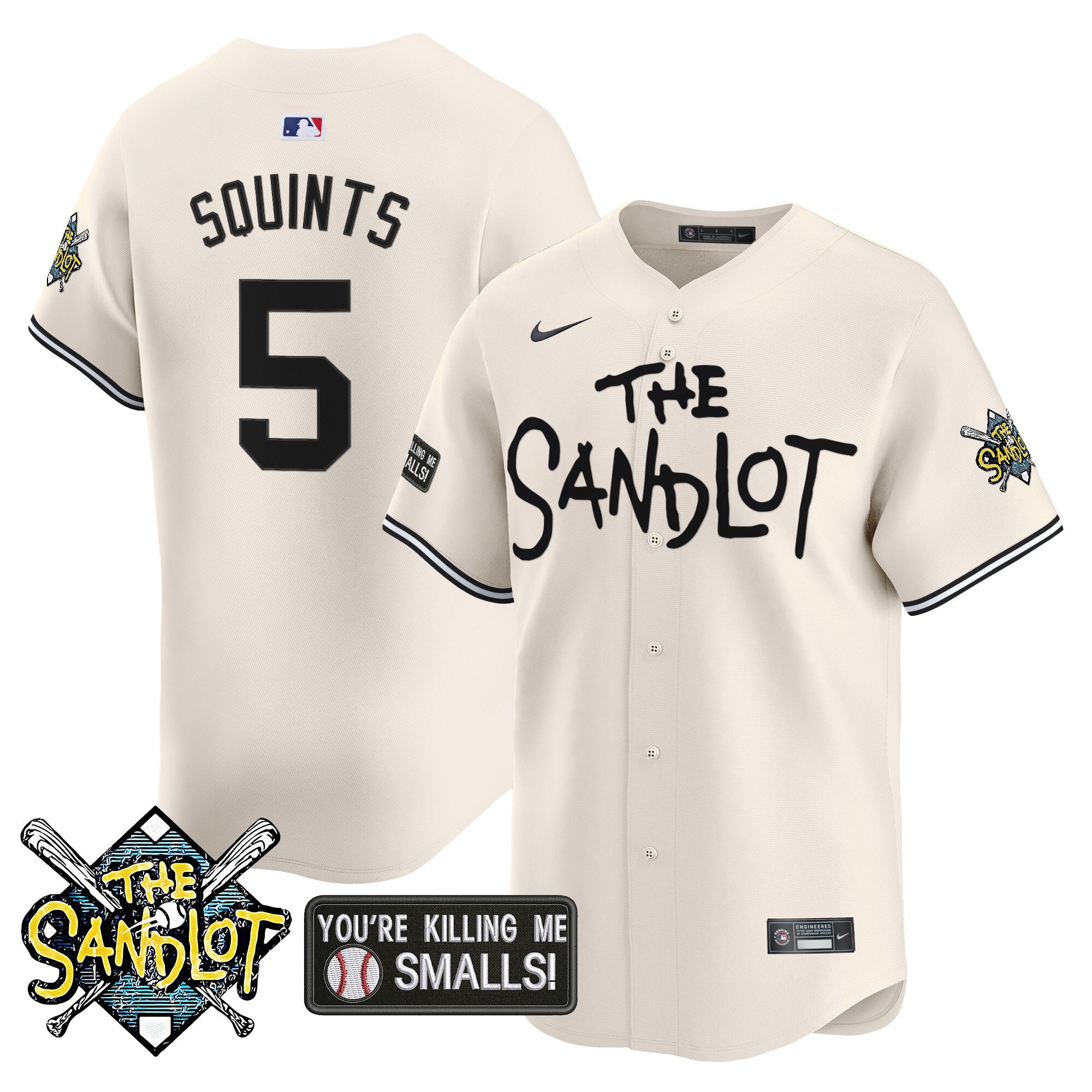 Men's The Sandlot Vapor Premier Limited Jersey - All Stitched - Cream, Squints