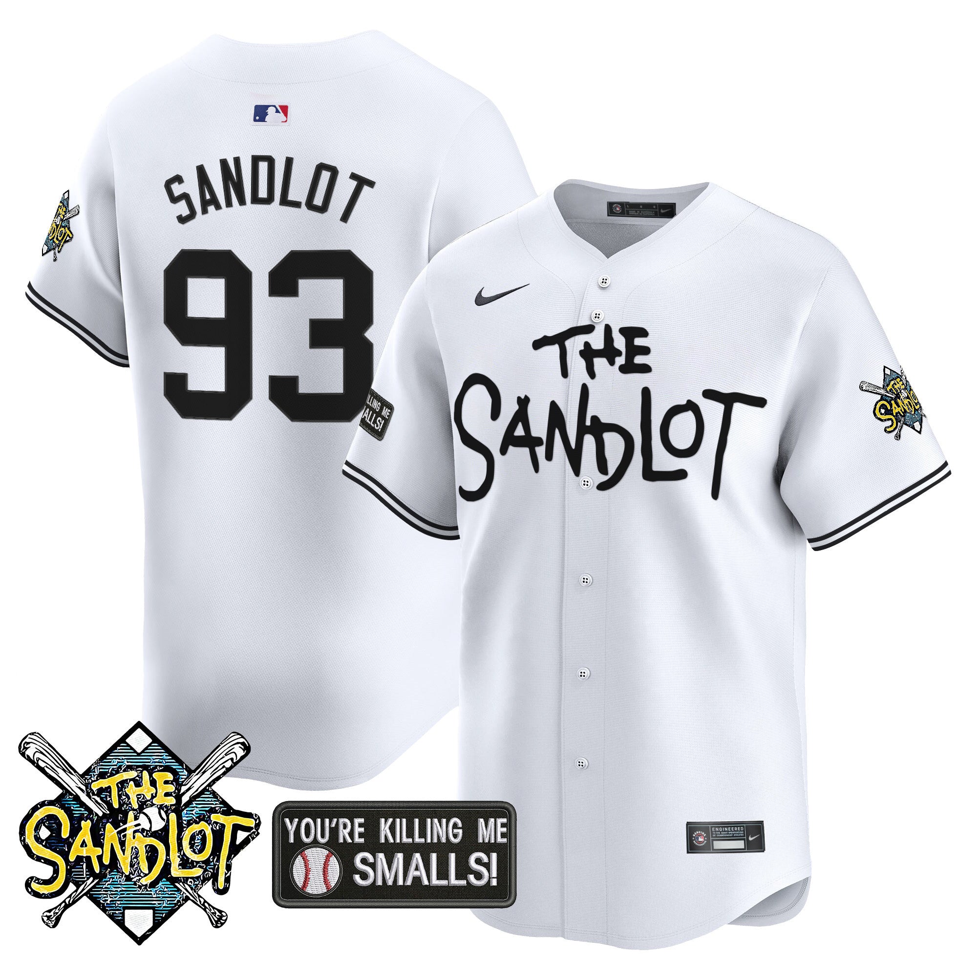 Men's The Sandlot Vapor Premier Limited Jersey - All Stitched - White, The Sandlot