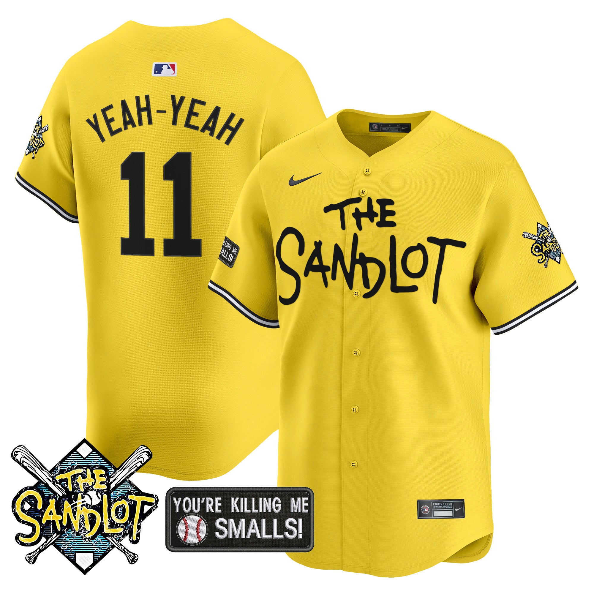 Men's The Sandlot Vapor Premier Limited Jersey - All Stitched - Yellow, Alan Yeah-Yeah