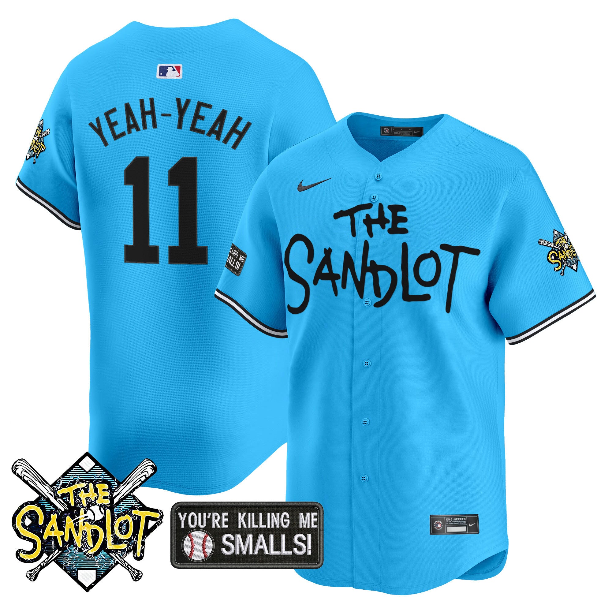 Men's The Sandlot Vapor Premier Limited Jersey - All Stitched - Light Blue, Alan Yeah-Yeah