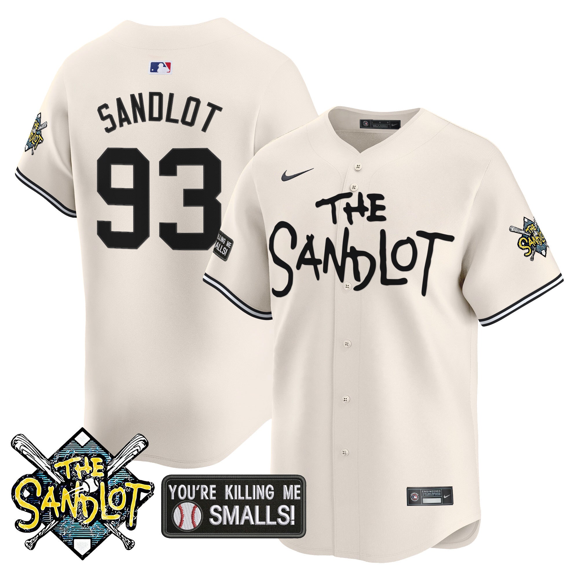 Men's The Sandlot Vapor Premier Limited Jersey - All Stitched - Cream, The Sandlot
