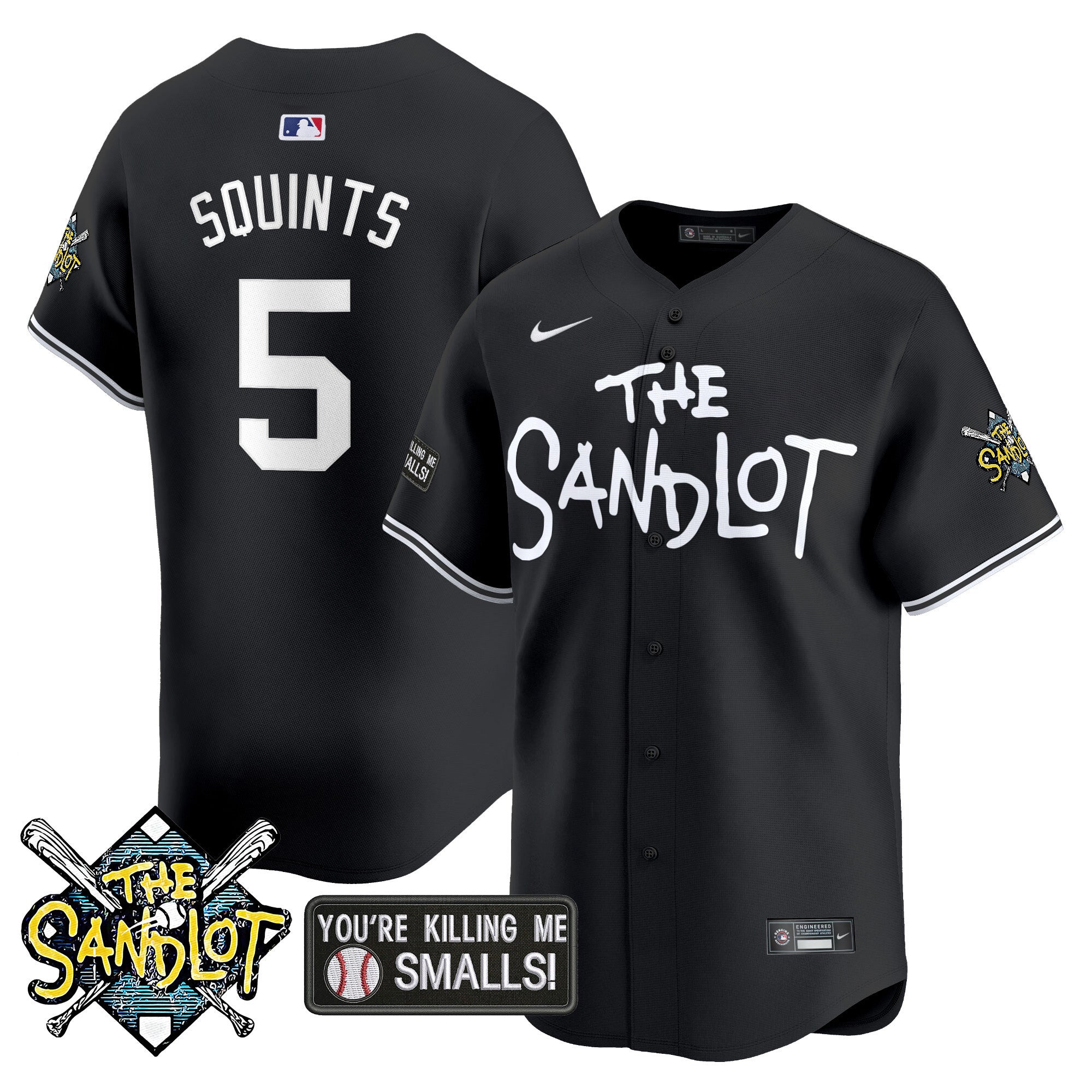 Men's The Sandlot Vapor Premier Limited Jersey - All Stitched - Black, Squints