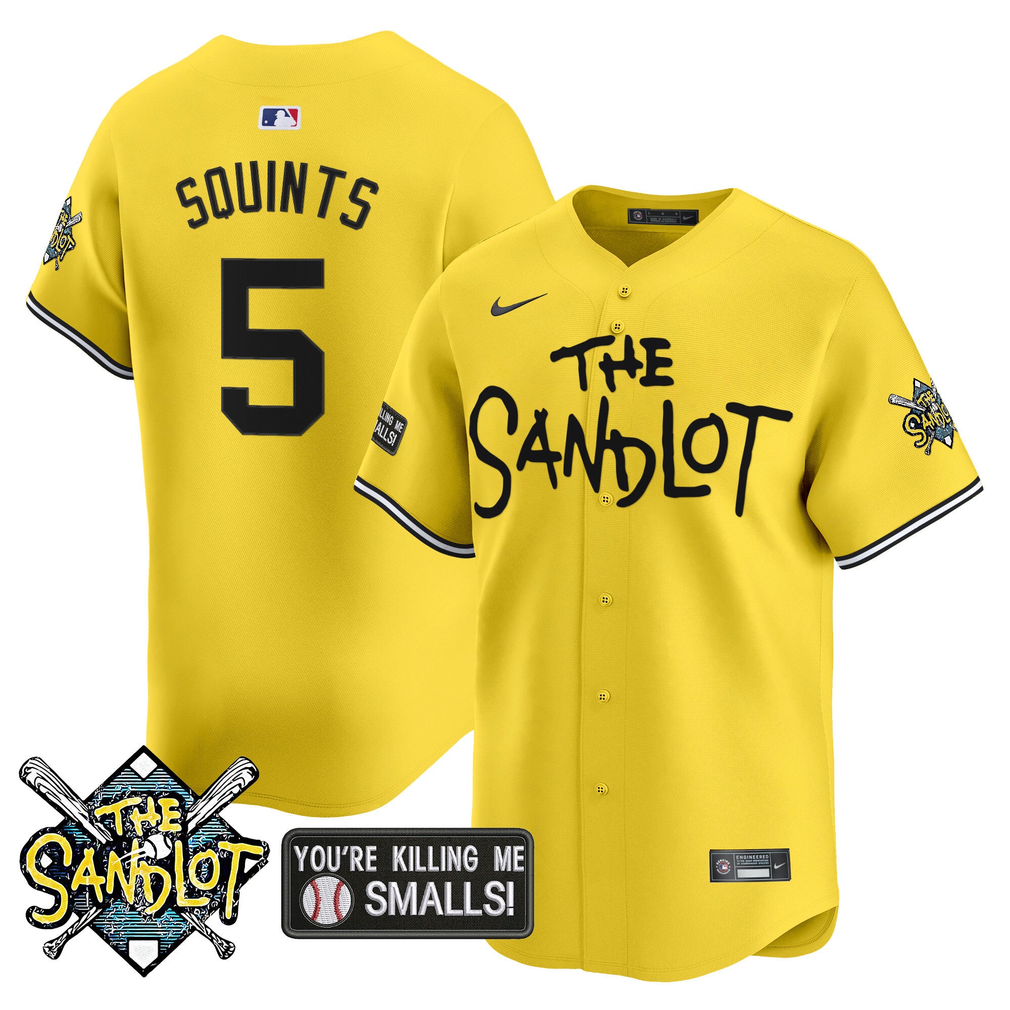 Men's The Sandlot Vapor Premier Limited Jersey - All Stitched - Yellow, Squints