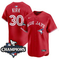 Men's Toronto Blue Jays 2025 American League Champions Vapor Premier Limited Jersey - All Stitched - Red, Alejandro Kirk