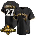 Men's Toronto Blue Jays 2025 American League Champions Vapor Premier Limited Jersey - All Stitched - Black Gold, Vladimir Guerrero Jr.