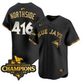 Men's Toronto Blue Jays 2025 American League Champions Vapor Premier Limited Jersey - All Stitched - Black Gold, NorthSide 416