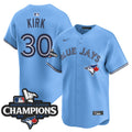 Men's Toronto Blue Jays 2025 American League Champions Vapor Premier Limited Jersey - All Stitched - Powder Blue, Alejandro Kirk