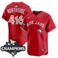 Men's Toronto Blue Jays 2025 American League Champions Vapor Premier Limited Jersey - All Stitched - Red, NorthSide 416
