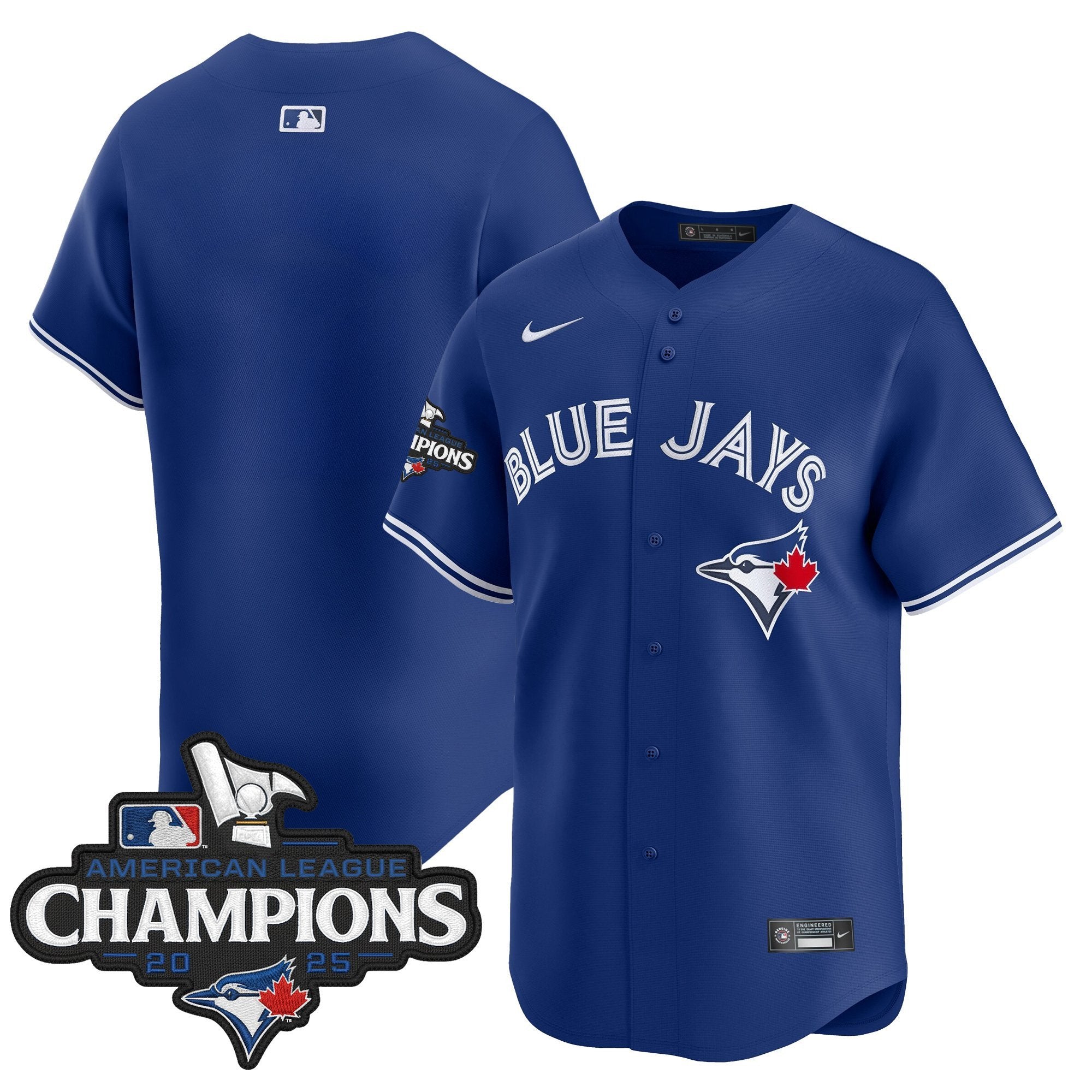 Men's Toronto Blue Jays 2025 American League Champions Vapor Premier Limited Jersey - All Stitched - Royal, Team