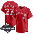 Men's Toronto Blue Jays 2025 American League Champions Vapor Premier Limited Jersey - All Stitched - Red, Vladimir Guerrero Jr.