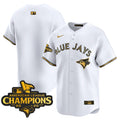 Men's Toronto Blue Jays 2025 American League Champions Vapor Premier Limited Jersey - All Stitched - White Gold, Team
