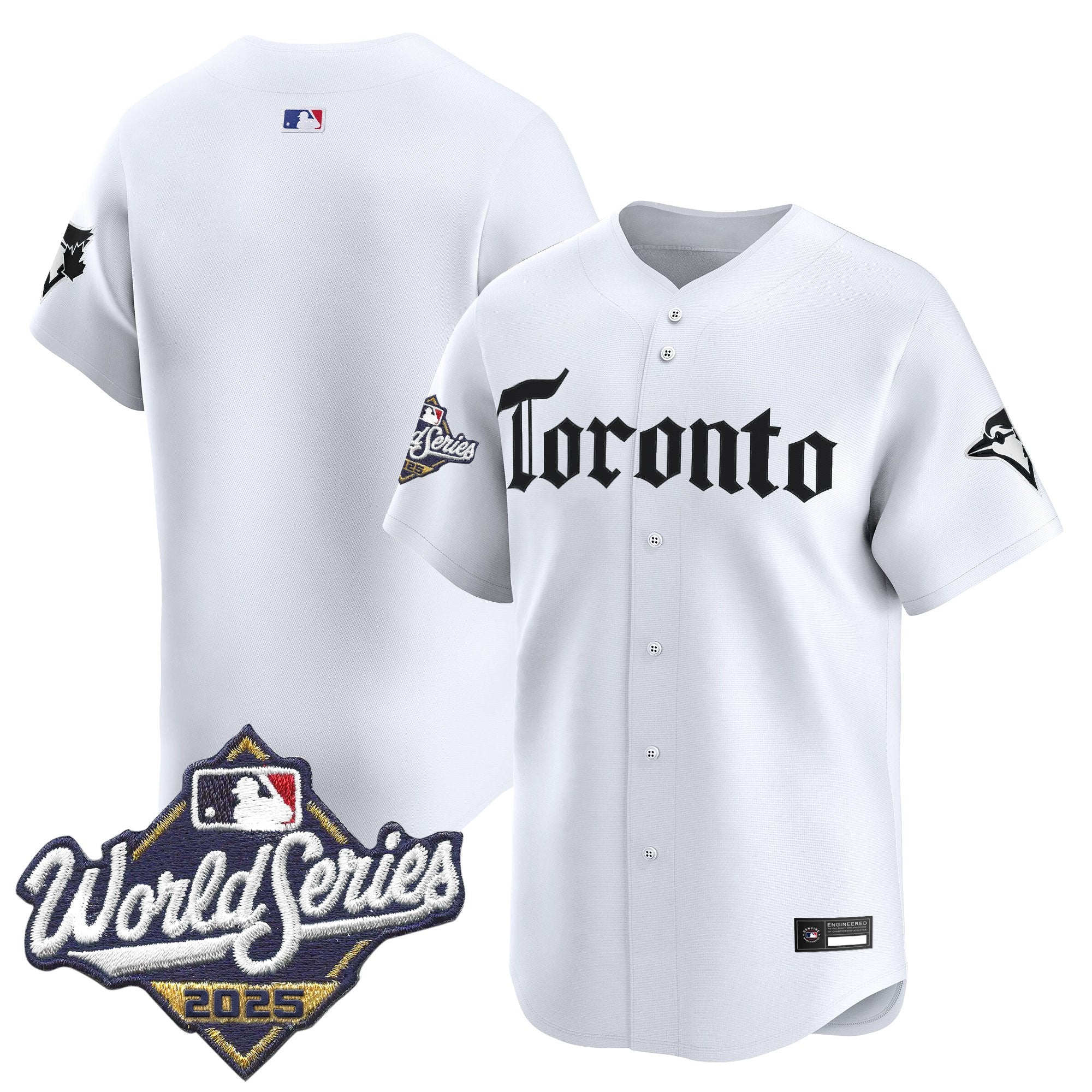 Men's Toronto Blue Jays 2025 World Series Vapor Premier Limited Jersey - Gothic North Edition - All Stitched - White, Team