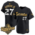 Men's Toronto Blue Jays 2025 World Series Vapor Premier Limited Jersey - Gothic North Edition - All Stitched - Black Gold, Vladimir Guerrero Jr.
