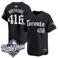 Men's Toronto Blue Jays 2025 World Series Vapor Premier Limited Jersey - Gothic North Edition - All Stitched - Black, NorthSide 416