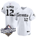 Men's Toronto Blue Jays 2025 World Series Vapor Premier Limited Jersey - Gothic North Edition - All Stitched - White, Roberto Alomar