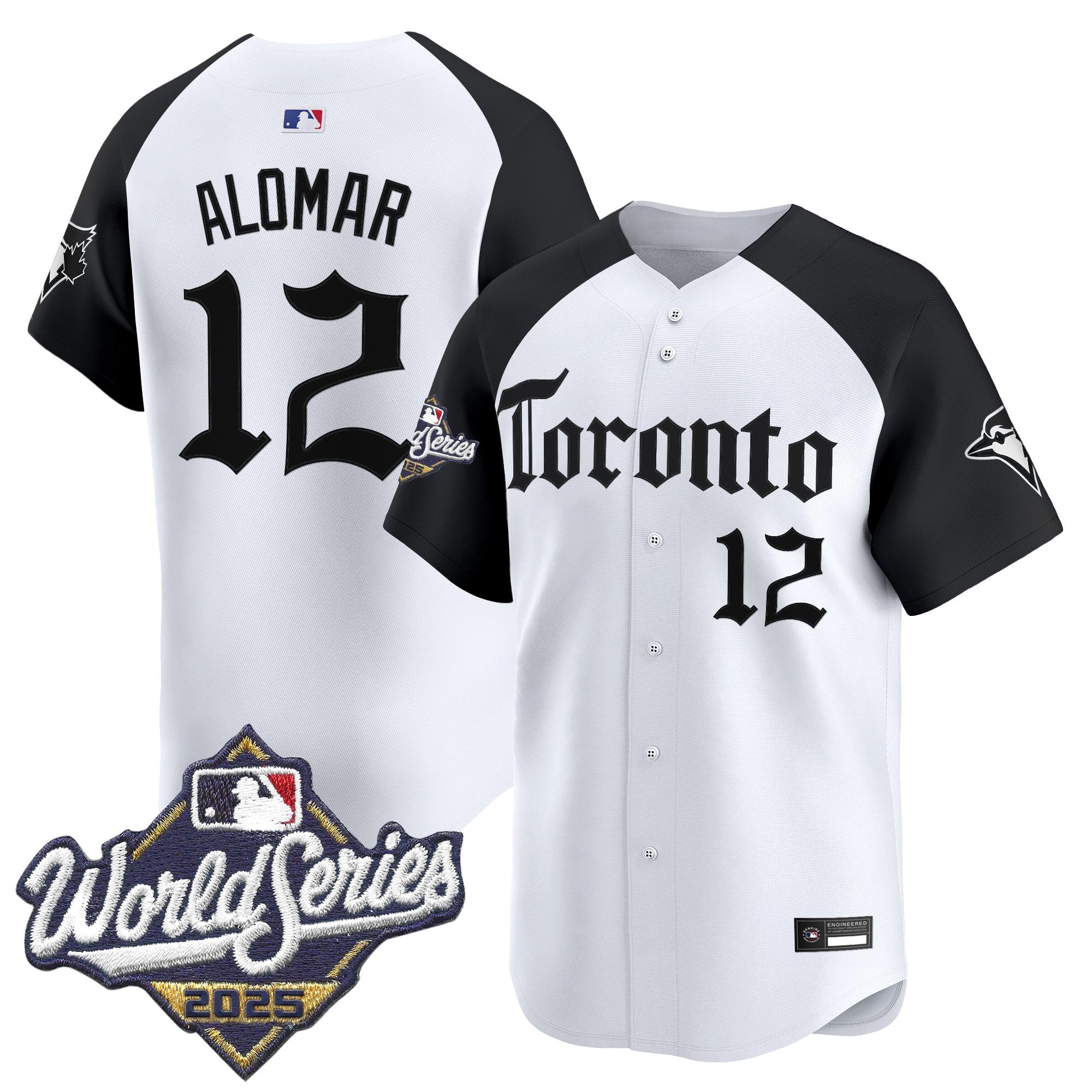Men's Toronto Blue Jays 2025 World Series Vapor Premier Limited Jersey - Gothic North Edition - All Stitched - Alternate, Roberto Alomar