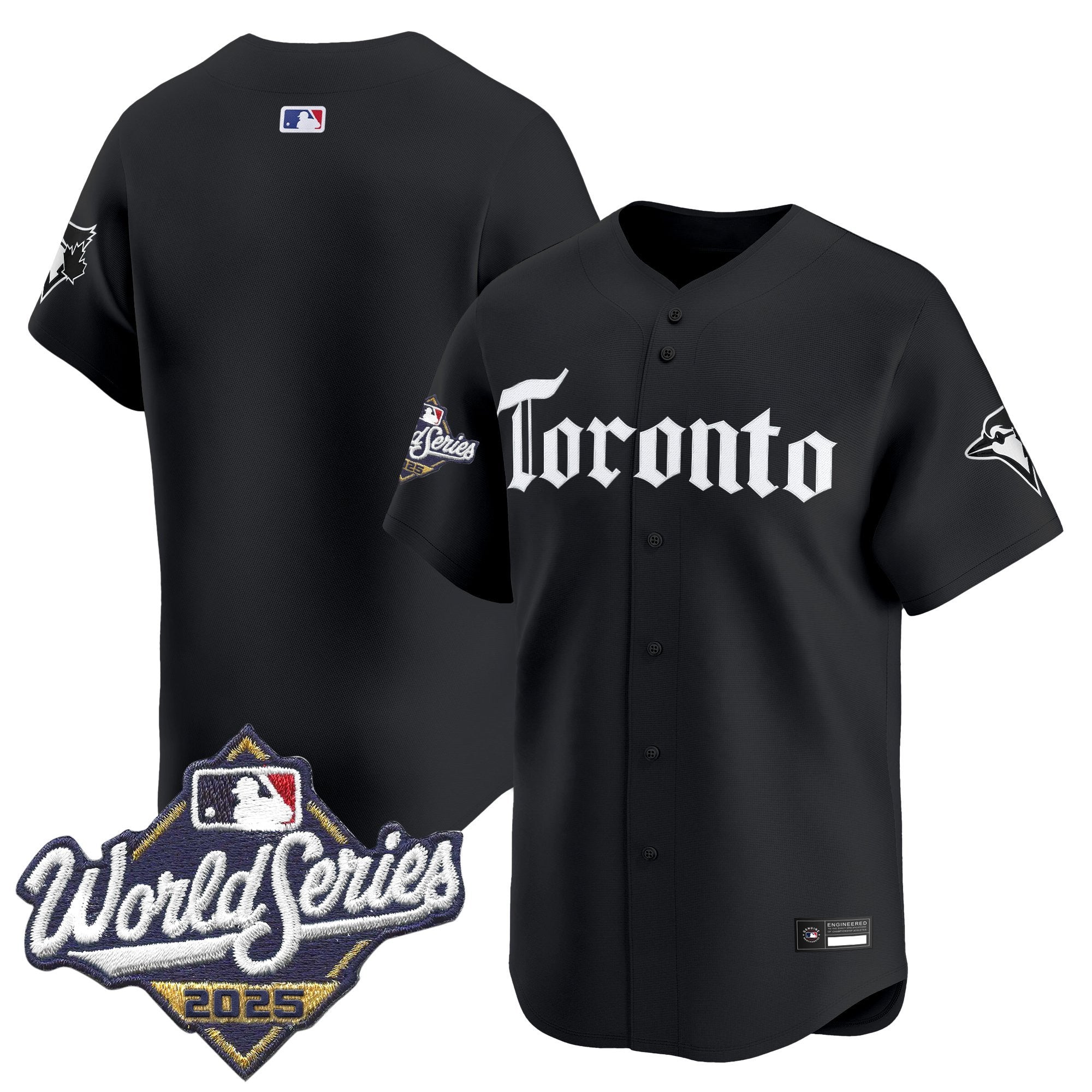 Men's Toronto Blue Jays 2025 World Series Vapor Premier Limited Jersey - Gothic North Edition - All Stitched - Black, Team