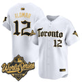 Men's Toronto Blue Jays 2025 World Series Vapor Premier Limited Jersey - Gothic North Edition - All Stitched - White Gold, Roberto Alomar