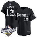 Men's Toronto Blue Jays 2025 World Series Vapor Premier Limited Jersey - Gothic North Edition - All Stitched - Black, Roberto Alomar