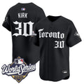 Men's Toronto Blue Jays 2025 World Series Vapor Premier Limited Jersey - Gothic North Edition - All Stitched - Black, Alejandro Kirk