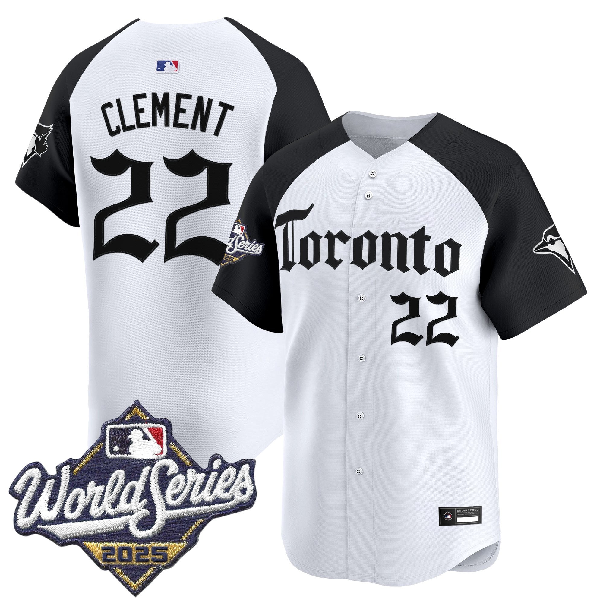 Men's Toronto Blue Jays 2025 World Series Vapor Premier Limited Jersey - Gothic North Edition - All Stitched - Alternate, Ernie Clement