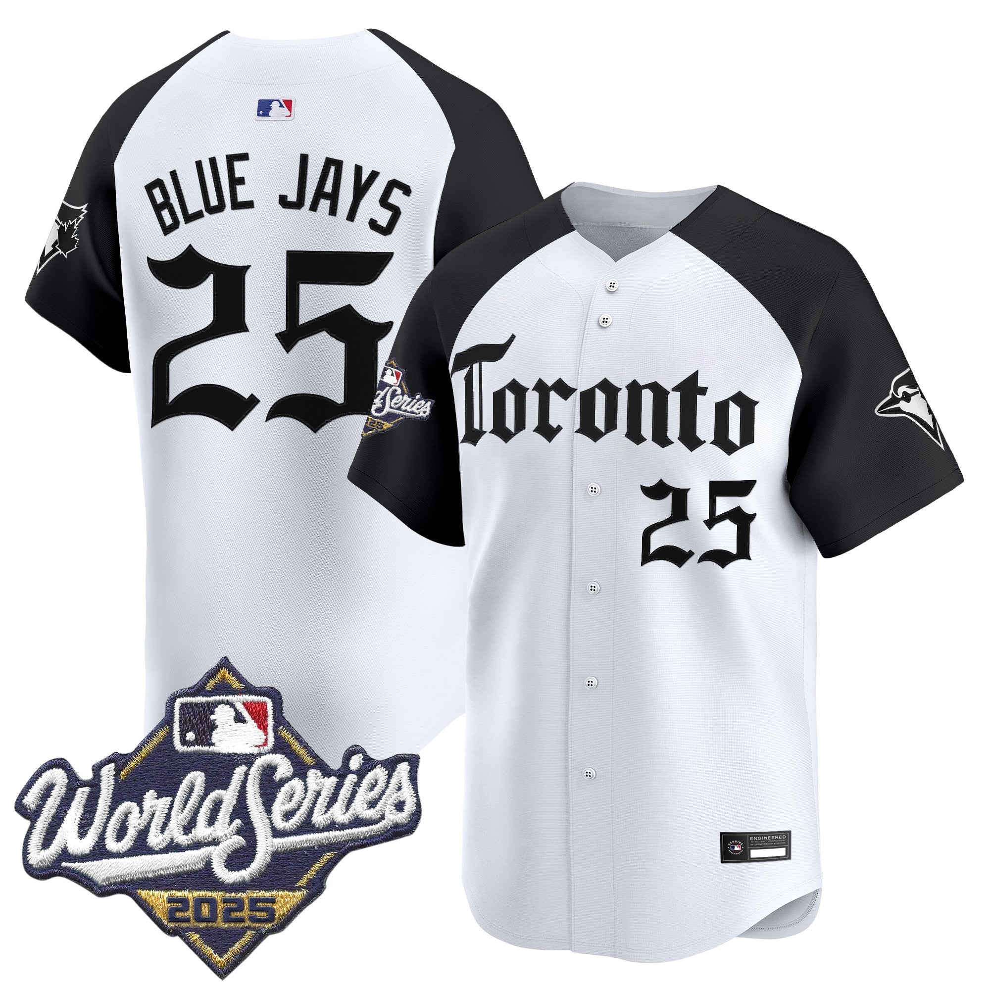 Men's Toronto Blue Jays 2025 World Series Vapor Premier Limited Jersey - Gothic North Edition - All Stitched - Alternate, #25 Blue Jays