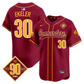 Men's Washington Commanders 90th Anniversary Patch Vapor Premier Limited Jersey - All Stitched - Burgundy, Austin Ekeler