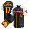 Men's Washington Commanders 90th Anniversary Patch Vapor Premier Limited Jersey - All Stitched - Black Alternate, Terry McLaurin