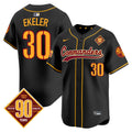 Men's Washington Commanders 90th Anniversary Patch Vapor Premier Limited Jersey - All Stitched - Black, Austin Ekeler