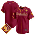 Men's Washington Commanders 90th Anniversary Patch Vapor Premier Limited Jersey - All Stitched - Burgundy, Team
