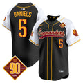 Men's Washington Commanders 90th Anniversary Patch Vapor Premier Limited Jersey - All Stitched - Black Alternate, Jayden Daniels