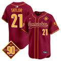 Men's Washington Commanders 90th Anniversary Patch Vapor Premier Limited Jersey - All Stitched - Burgundy, Sean Taylor