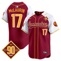 Men's Washington Commanders 90th Anniversary Patch Vapor Premier Limited Jersey - All Stitched - Burgundy Alternate, Terry McLaurin