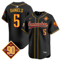 Men's Washington Commanders 90th Anniversary Patch Vapor Premier Limited Jersey - All Stitched - Black, Jayden Daniels