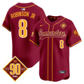 Men's Washington Commanders 90th Anniversary Patch Vapor Premier Limited Jersey - All Stitched - Burgundy, Robinson Jr.