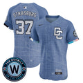 Men's Dodgers Mexico 2024 World Series Champions Vapor Premier Limited Jersey - All Stitched - Red, Vin Scully