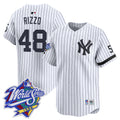 Men's Yankees 1999 Throwback Joe DiMaggio Patch Vapor Premier Limited Jersey - All Stitched - Pinstripe, Anthony Rizzo