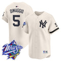 Men's Yankees 1999 Throwback Joe DiMaggio Patch Vapor Premier Limited Jersey - All Stitched - Cream, Joe DiMaggio