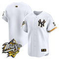 Men's Yankees 1999 Throwback Joe DiMaggio Patch Vapor Premier Limited Jersey - All Stitched - White Gold, Team
