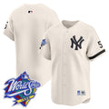 Men's Yankees 1999 Throwback Joe DiMaggio Patch Vapor Premier Limited Jersey - All Stitched - Cream, Team