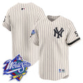 Men's Yankees 1999 Throwback Joe DiMaggio Patch Vapor Premier Limited Jersey - All Stitched - Cream Pinstripe, Team
