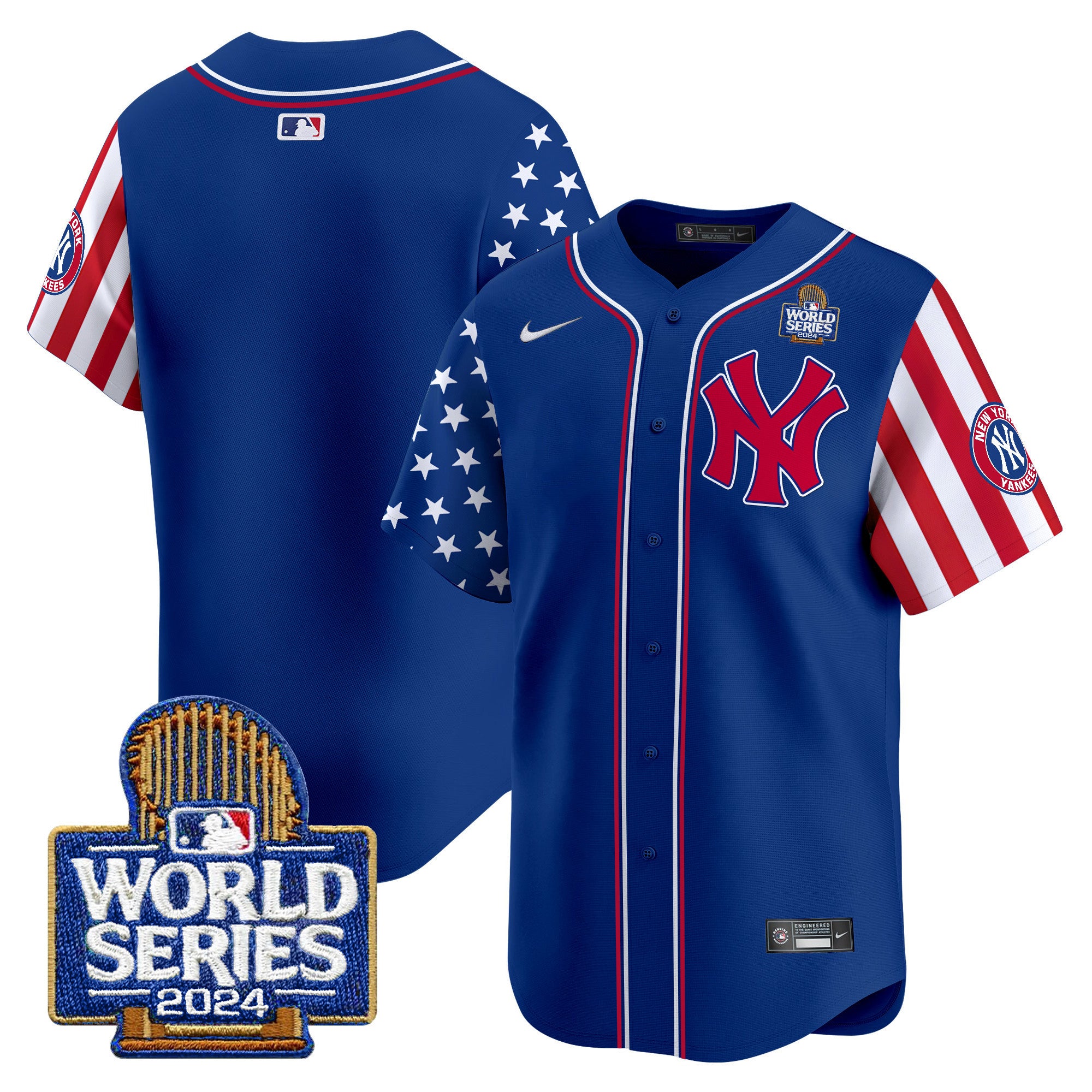 Men's Yankees American Style 2024 World Series Vapor Premier Limited Jersey V2 - All Stitched - Royal, Team