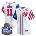 Men's Yankees American Style 2024 World Series Vapor Premier Limited Jersey V2 - All Stitched - White, Anthony Volpe