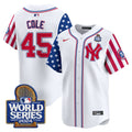Men's Yankees American Style 2024 World Series Vapor Premier Limited Jersey V2 - All Stitched - White, Gerrit Cole