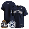 Men's Yankees Derek Jeter Patch 2024 World Series Vapor Premier Limited Jersey - All Stitched - Alternate, Team