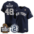 Men's Yankees Derek Jeter Patch 2024 World Series Vapor Premier Limited Jersey - All Stitched - Alternate, Anthony Rizzo