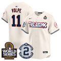 Men's Yankees The Bronx 2024 World Series Vapor Premier Limited Jersey V2 - All Stitched - Cream, Anthony Volpe