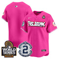 Men's Yankees The Bronx 2024 World Series Vapor Premier Limited Jersey V2 - All Stitched - Pink, Team